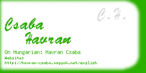 csaba havran business card